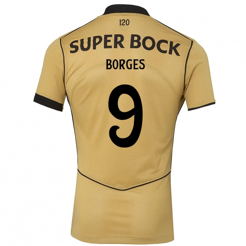 Danxen Børn Ana Borges #9 Gyldengul Sort Udebane Spillertrøjer 2026/27 Trøje T-Shirt