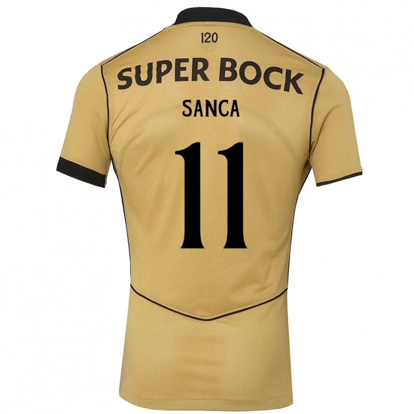 Danxen Børn Pedro Sanca #11 Gyldengul Sort Udebane Spillertrøjer 2026/27 Trøje T-Shirt