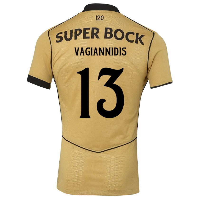 Danxen Børn Georgios Vagiannidis #13 Gyldengul Sort Udebane Spillertrøjer 2026/27 Trøje T-Shirt