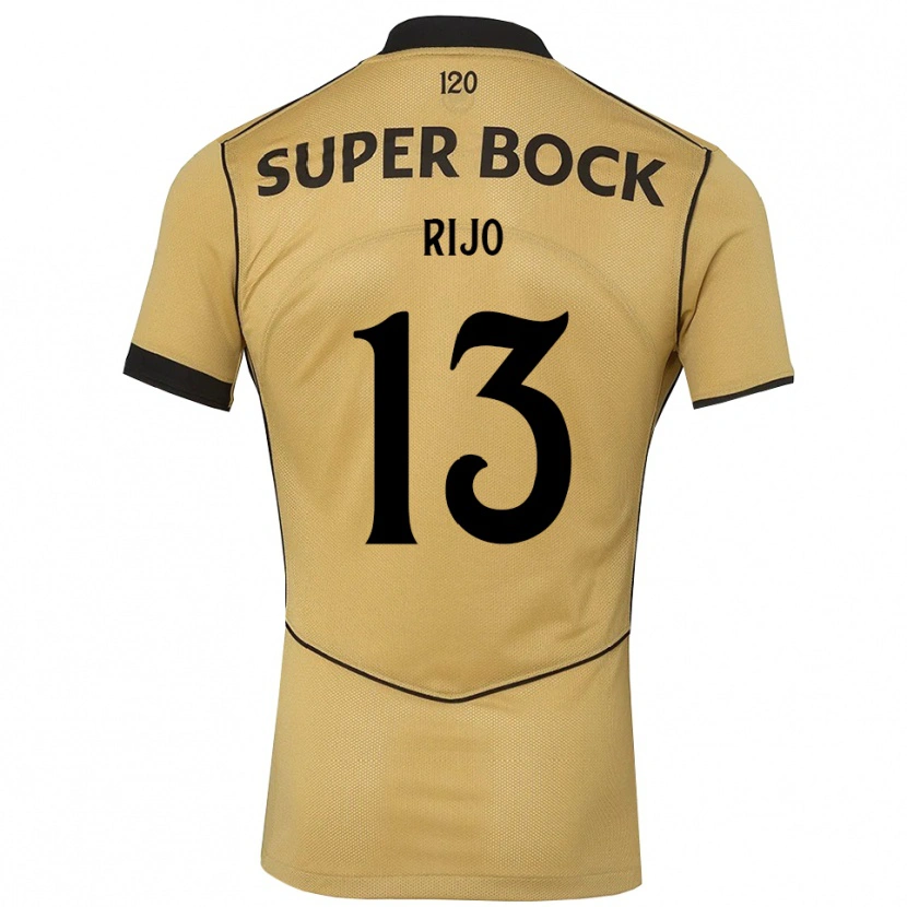 Danxen Børn João Rijo #13 Gyldengul Sort Udebane Spillertrøjer 2026/27 Trøje T-Shirt