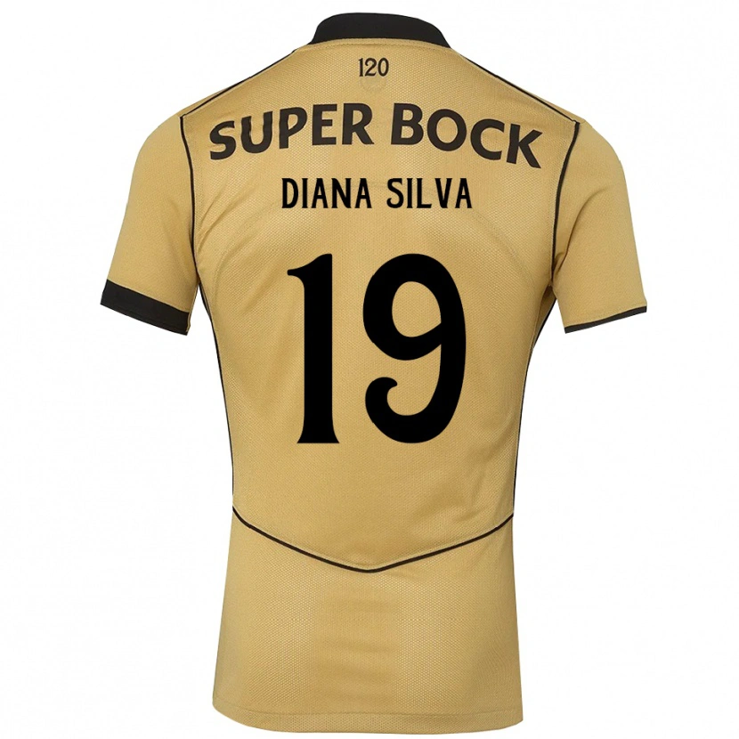 Danxen Børn Diana Micaela Abreu De Sousa E Silva #19 Gyldengul Sort Udebane Spillertrøjer 2026/27 Trøje T-Shirt