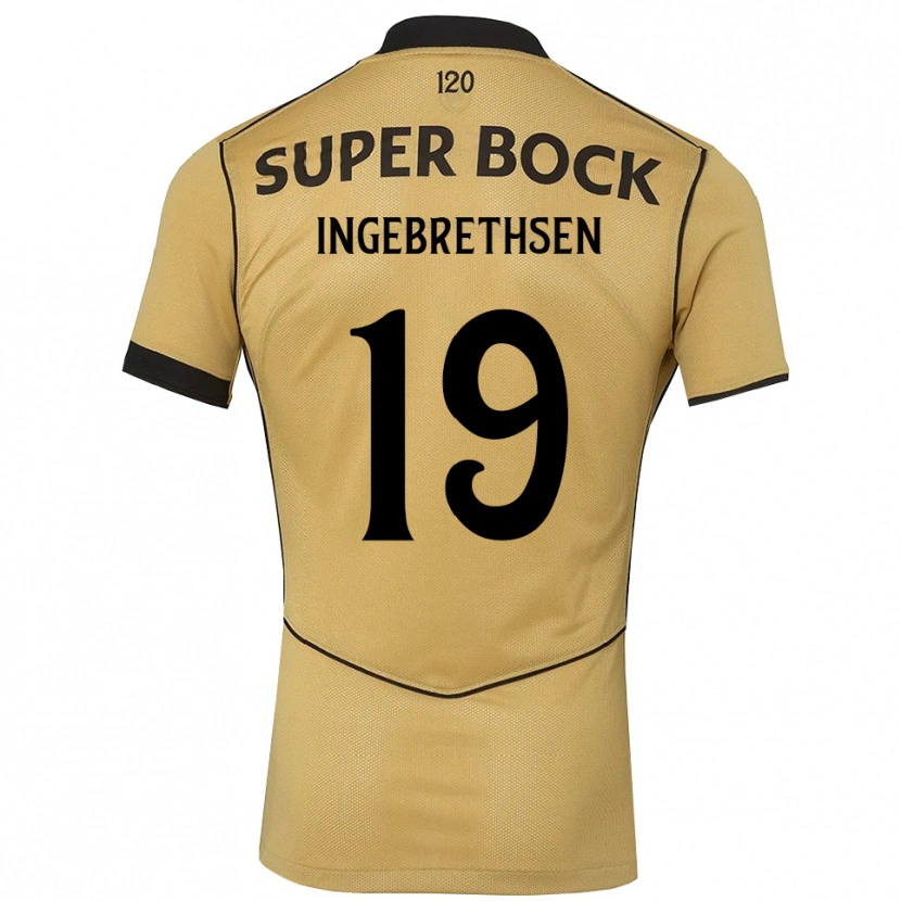 Danxen Børn Erik Ingebrethsen #19 Gyldengul Sort Udebane Spillertrøjer 2026/27 Trøje T-Shirt