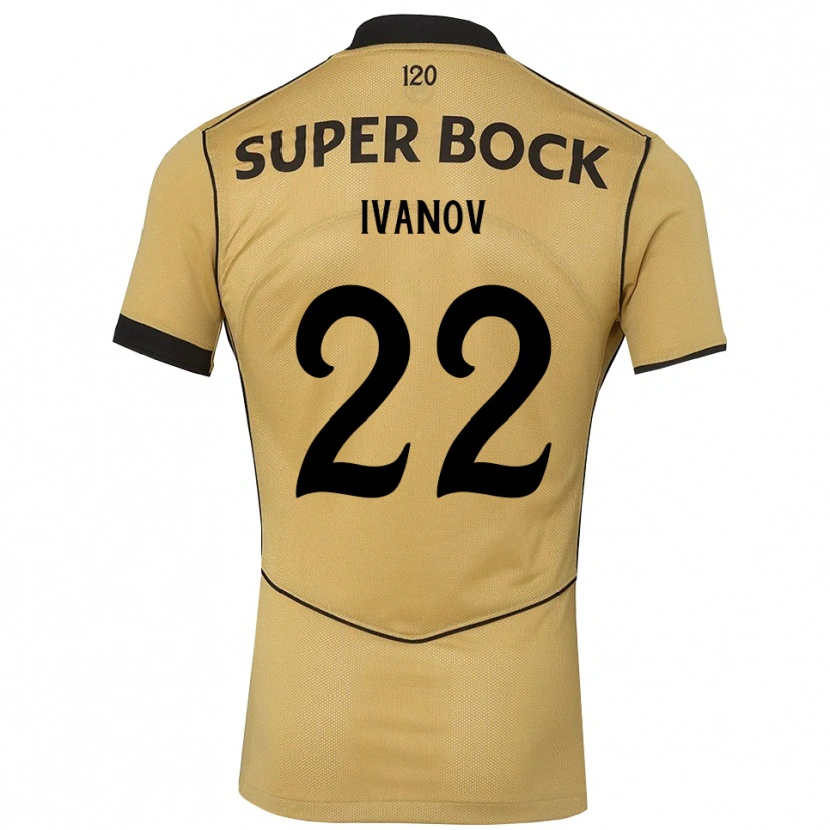 Danxen Børn David Ivanov #22 Gyldengul Sort Udebane Spillertrøjer 2026/27 Trøje T-Shirt