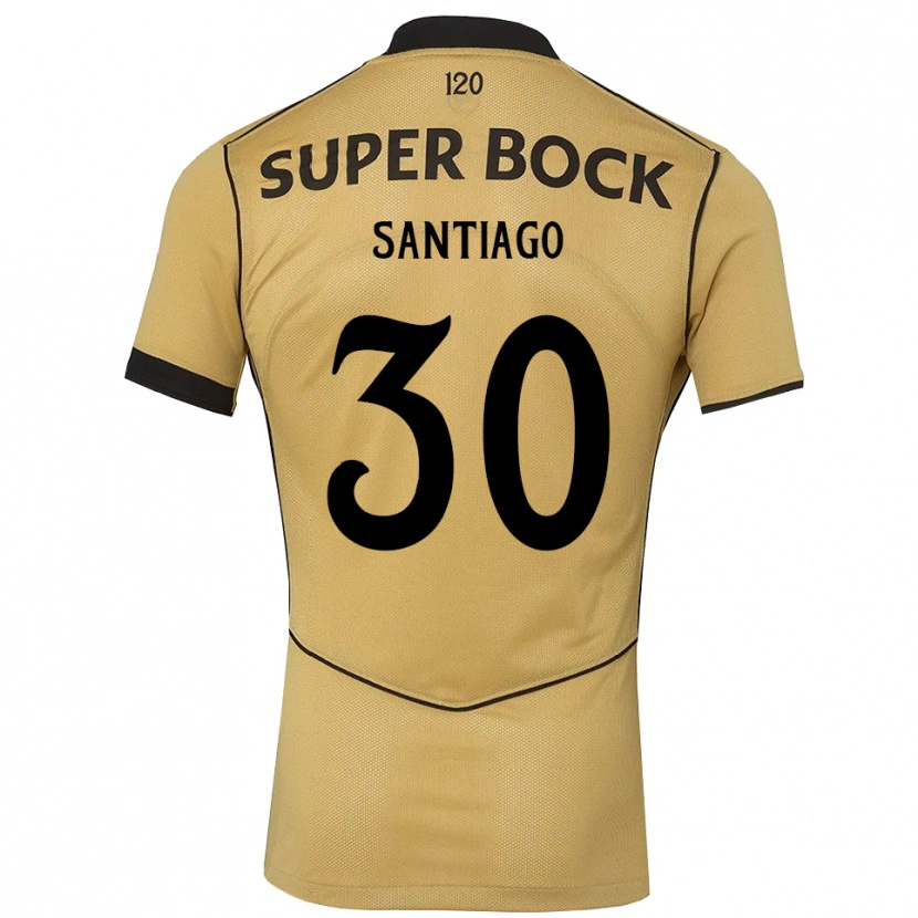 Danxen Børn Carolina Santiago #30 Gyldengul Sort Udebane Spillertrøjer 2026/27 Trøje T-Shirt