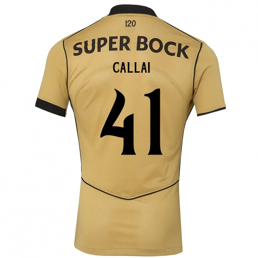 Danxen Børn Diego Callai #41 Gyldengul Sort Udebane Spillertrøjer 2026/27 Trøje T-Shirt