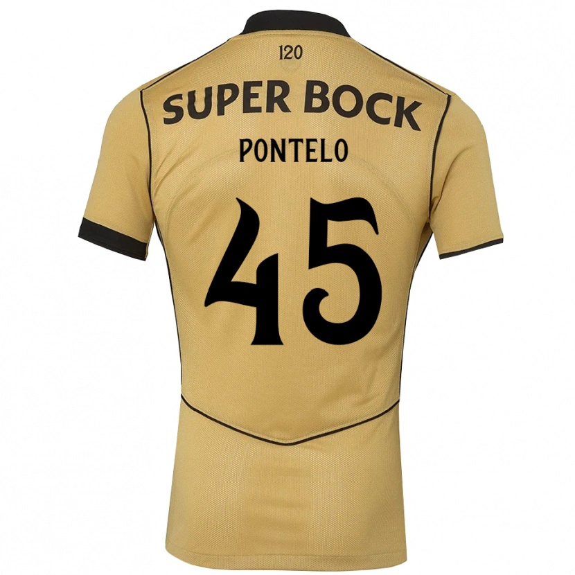 Danxen Børn Rafael Pontelo #45 Gyldengul Sort Udebane Spillertrøjer 2026/27 Trøje T-Shirt
