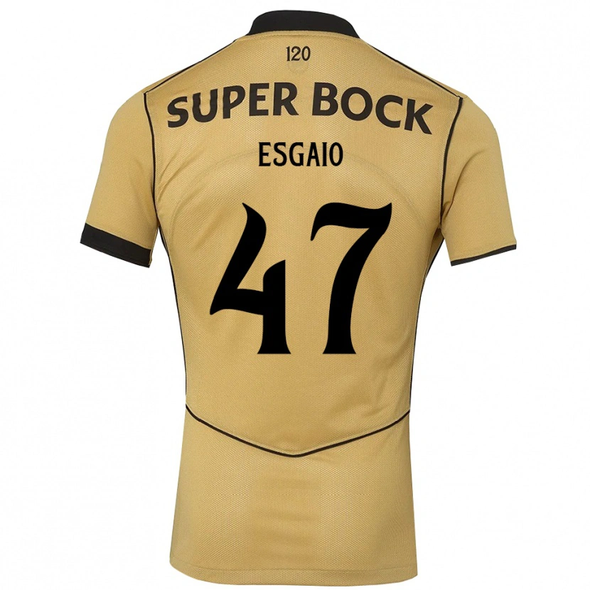 Danxen Børn Ricardo Esgaio #47 Gyldengul Sort Udebane Spillertrøjer 2026/27 Trøje T-Shirt