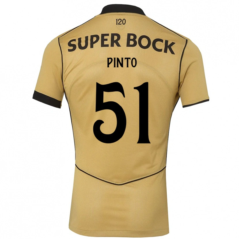Danxen Børn Diogo Pinto #51 Gyldengul Sort Udebane Spillertrøjer 2026/27 Trøje T-Shirt