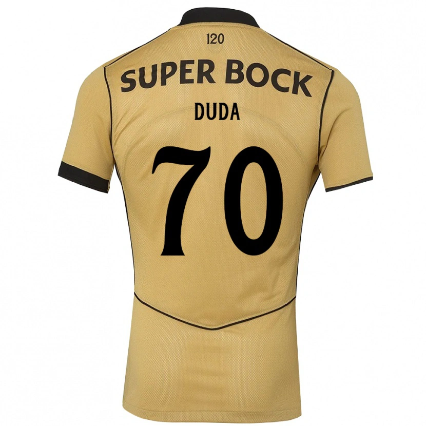 Danxen Børn Dudá #70 Gyldengul Sort Udebane Spillertrøjer 2026/27 Trøje T-Shirt