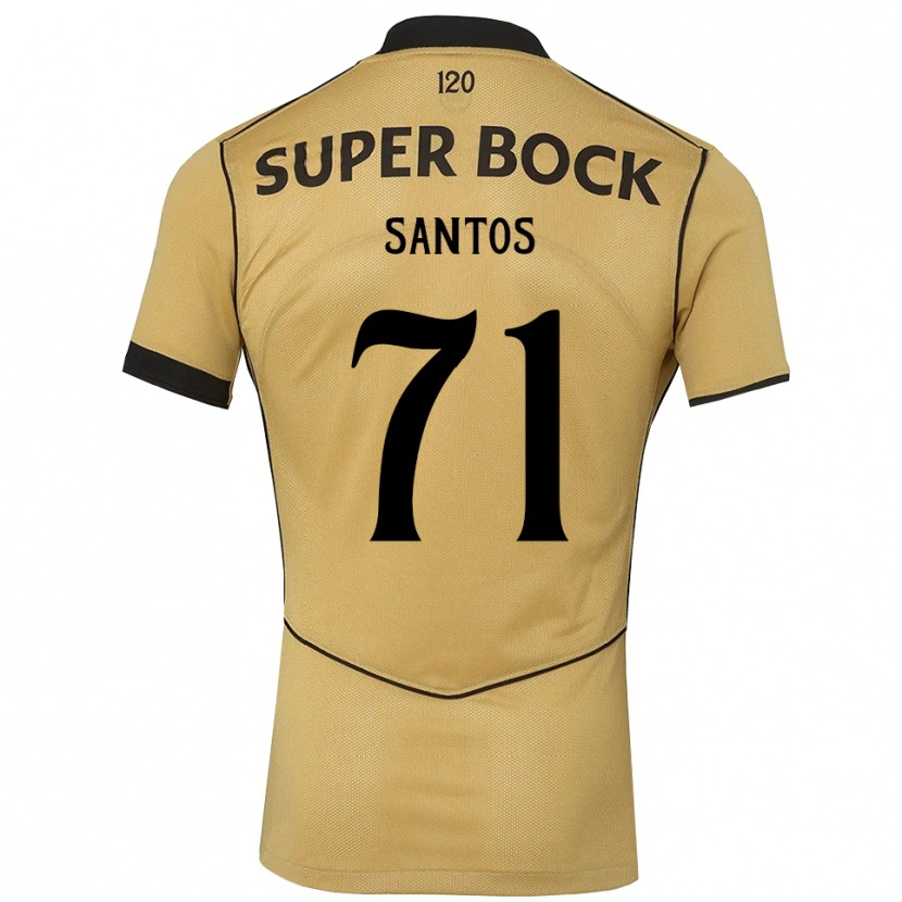 Danxen Børn Denilson Santos #71 Gyldengul Sort Udebane Spillertrøjer 2026/27 Trøje T-Shirt