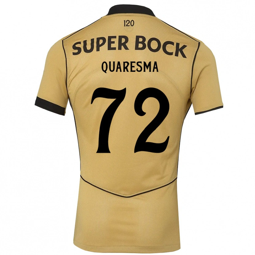Danxen Børn Eduardo Quaresma #72 Gyldengul Sort Udebane Spillertrøjer 2026/27 Trøje T-Shirt