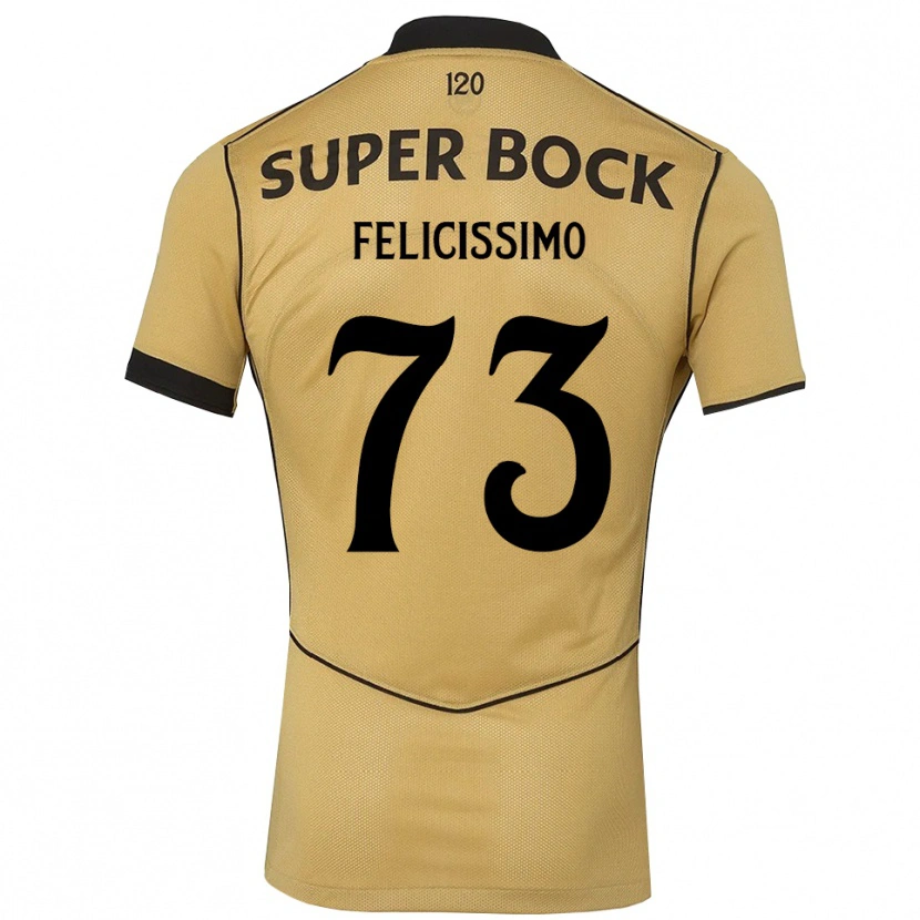Danxen Børn Eduardo Felicíssimo #73 Gyldengul Sort Udebane Spillertrøjer 2026/27 Trøje T-Shirt