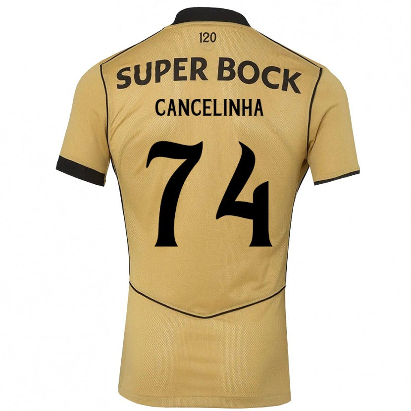 Danxen Børn Érica Cancelinha #74 Gyldengul Sort Udebane Spillertrøjer 2026/27 Trøje T-Shirt