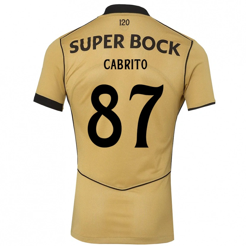 Danxen Børn Rodrigo Cabrito #87 Gyldengul Sort Udebane Spillertrøjer 2026/27 Trøje T-Shirt