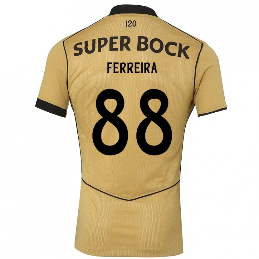 Danxen Børn Tiago Ferreira #88 Gyldengul Sort Udebane Spillertrøjer 2026/27 Trøje T-Shirt
