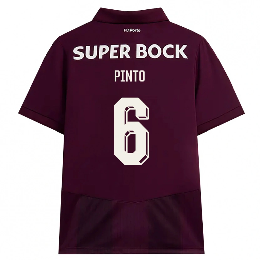 Danxen Børn Gonçalo Pinto #6 Vinrød Hvid Udebane Spillertrøjer 2026/27 Trøje T-Shirt