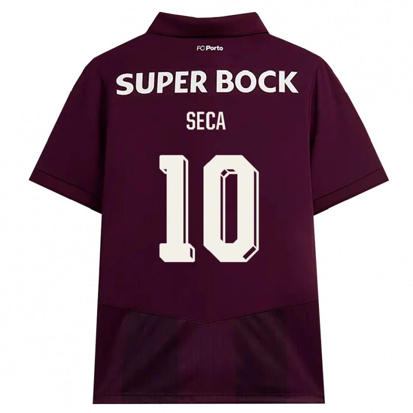 Danxen Børn Rodrigo Seca #10 Vinrød Hvid Udebane Spillertrøjer 2026/27 Trøje T-Shirt