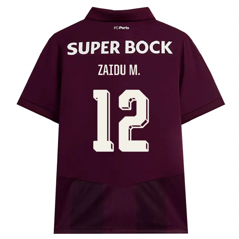 Danxen Børn Zaidu Sanusi #12 Vinrød Hvid Udebane Spillertrøjer 2026/27 Trøje T-Shirt