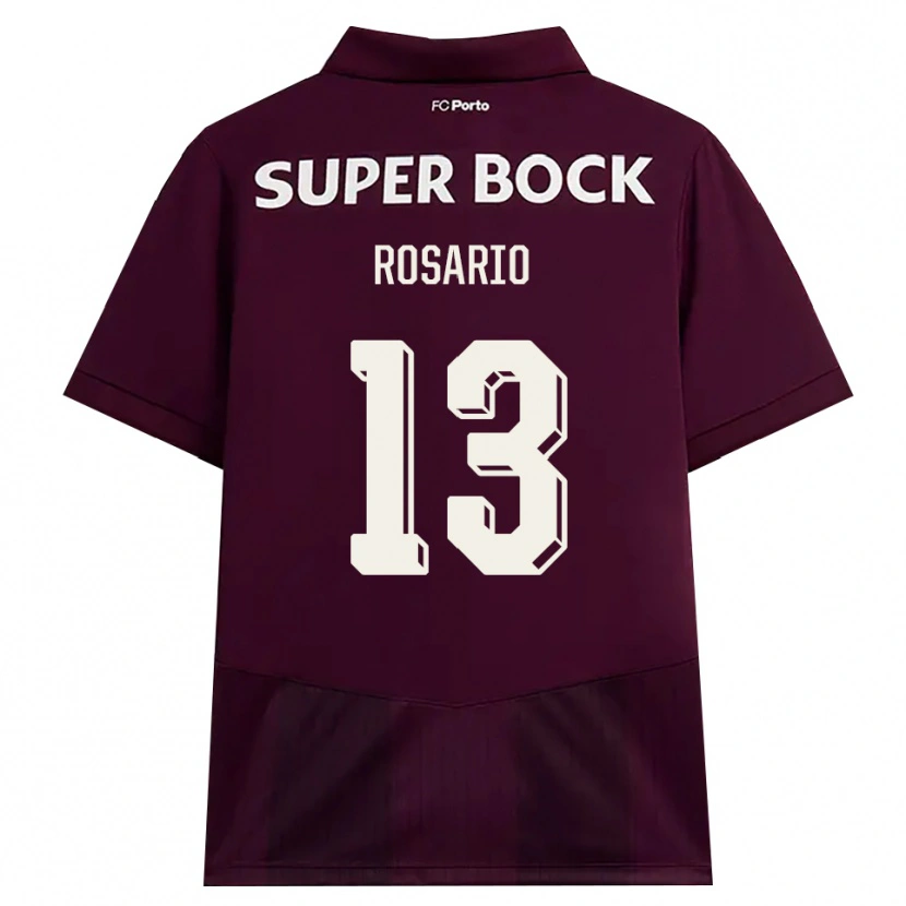 Danxen Børn Pablo Rosario #13 Vinrød Hvid Udebane Spillertrøjer 2026/27 Trøje T-Shirt