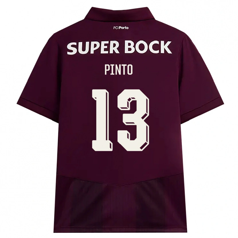 Danxen Børn João Pinto #13 Vinrød Hvid Udebane Spillertrøjer 2026/27 Trøje T-Shirt