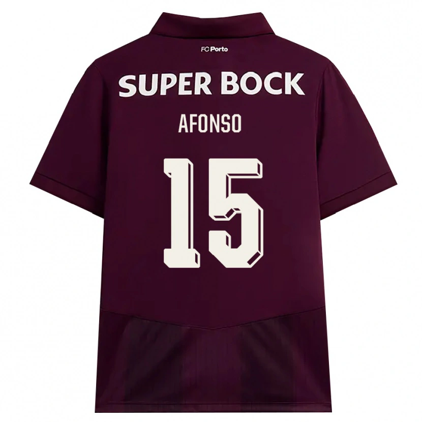 Danxen Børn Zé Afonso #15 Vinrød Hvid Udebane Spillertrøjer 2026/27 Trøje T-Shirt