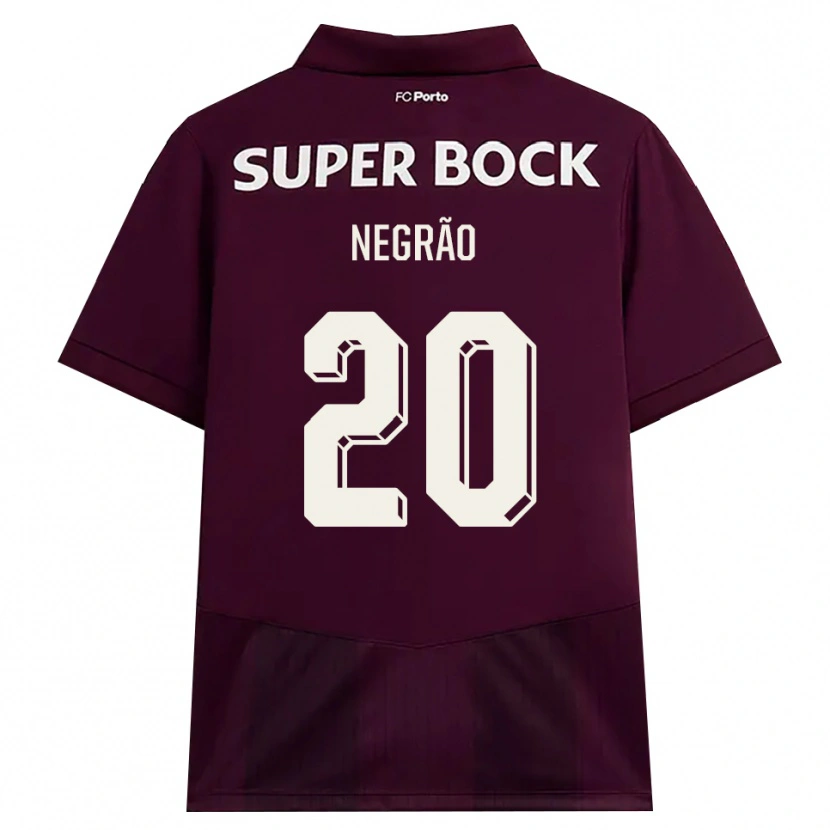 Danxen Børn Maria Negrão #20 Vinrød Hvid Udebane Spillertrøjer 2026/27 Trøje T-Shirt
