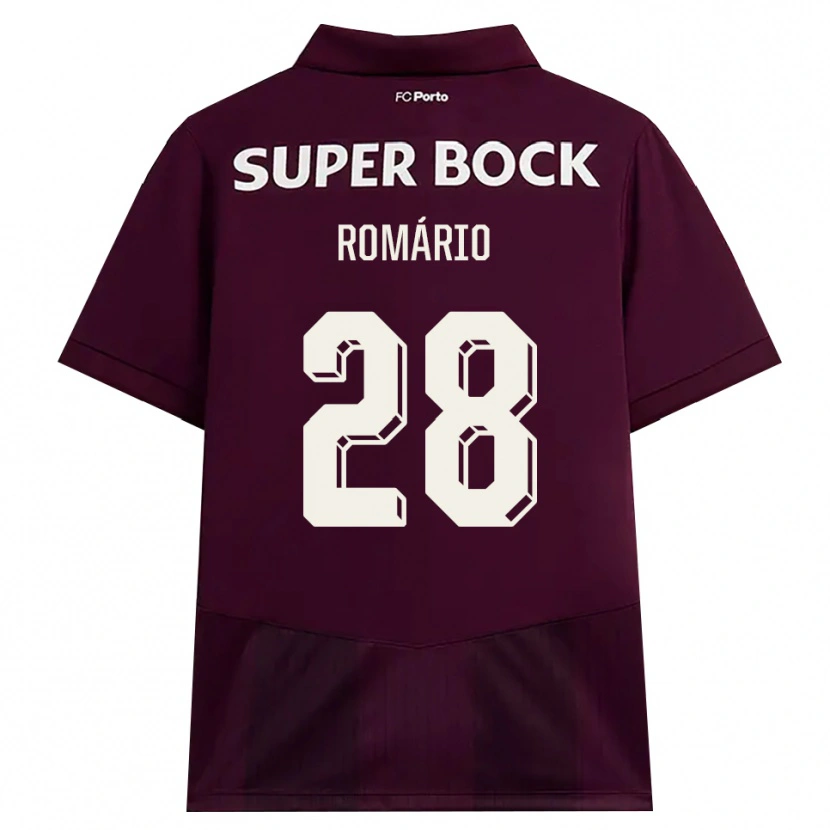 Danxen Børn Romario Baro #28 Vinrød Hvid Udebane Spillertrøjer 2026/27 Trøje T-Shirt