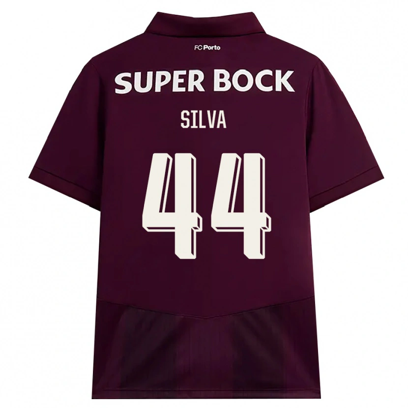 Danxen Børn Felipe Silva #44 Vinrød Hvid Udebane Spillertrøjer 2026/27 Trøje T-Shirt
