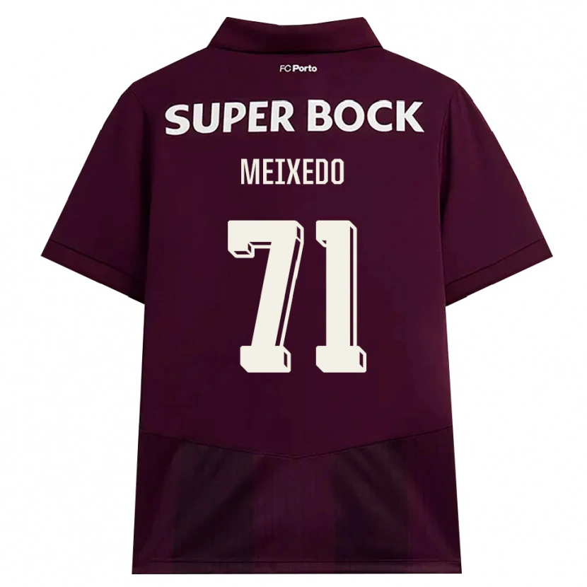 Danxen Børn Francisco Meixedo #71 Vinrød Hvid Udebane Spillertrøjer 2026/27 Trøje T-Shirt