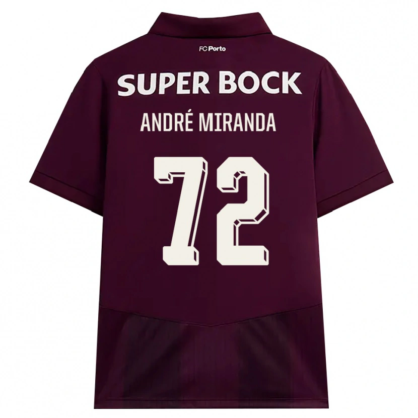 Danxen Børn André Miranda #72 Vinrød Hvid Udebane Spillertrøjer 2026/27 Trøje T-Shirt