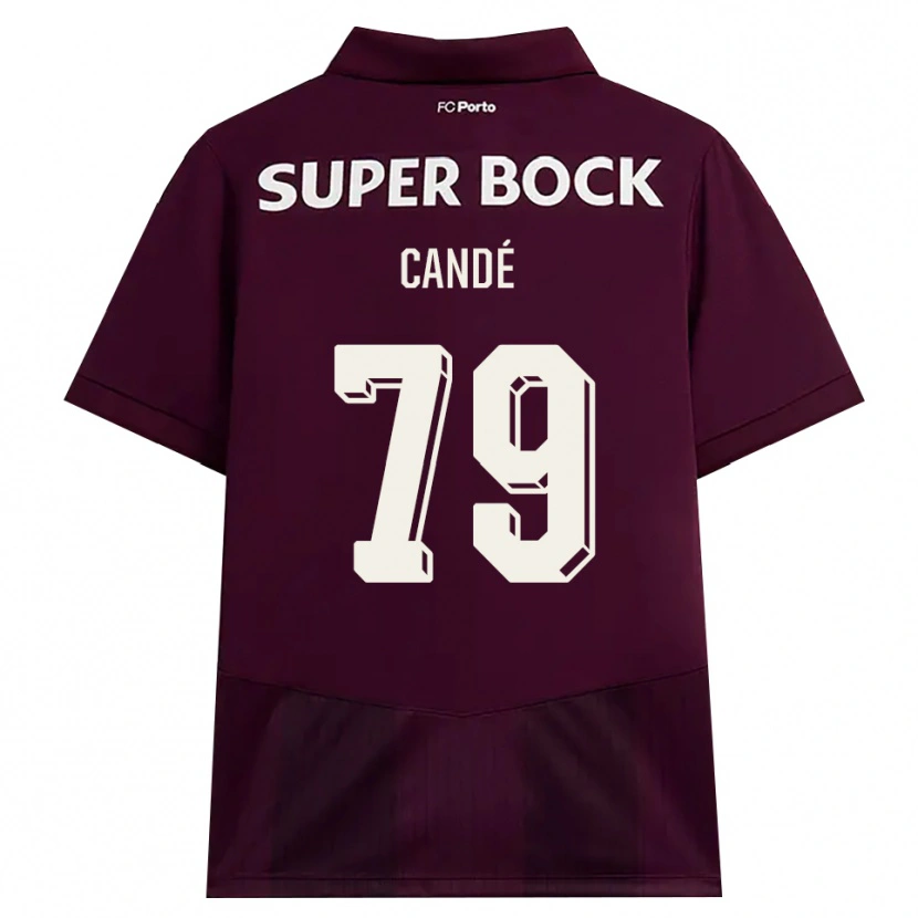 Danxen Børn Umaro Candé #79 Vinrød Hvid Udebane Spillertrøjer 2026/27 Trøje T-Shirt