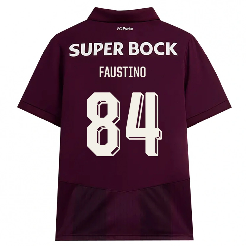 Danxen Børn Levi Faustino #84 Vinrød Hvid Udebane Spillertrøjer 2026/27 Trøje T-Shirt