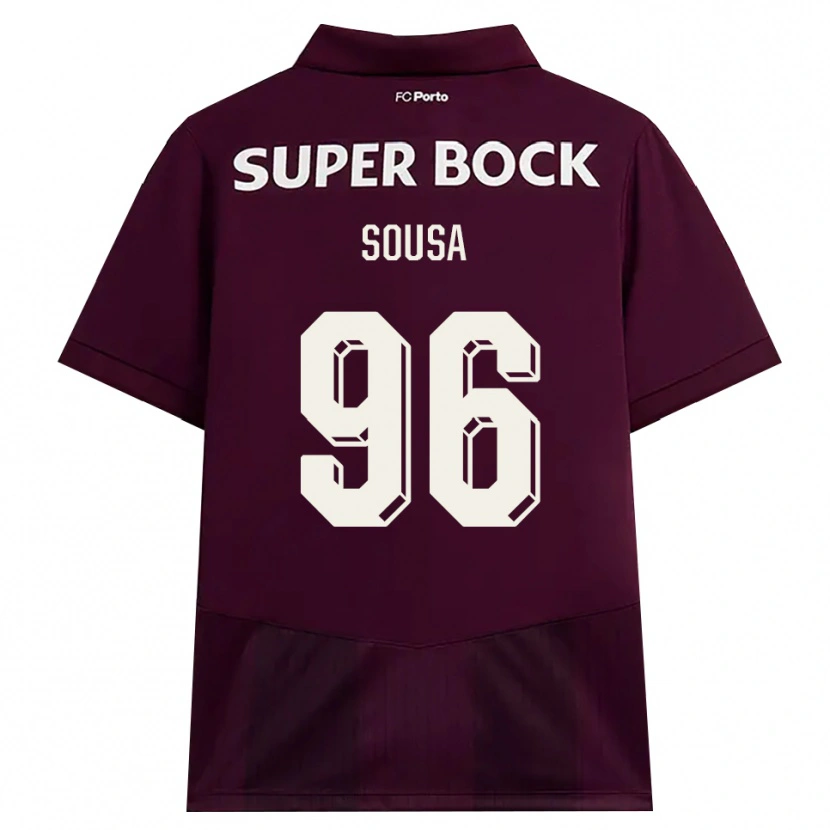 Danxen Børn Filipe Sousa #96 Vinrød Hvid Udebane Spillertrøjer 2026/27 Trøje T-Shirt