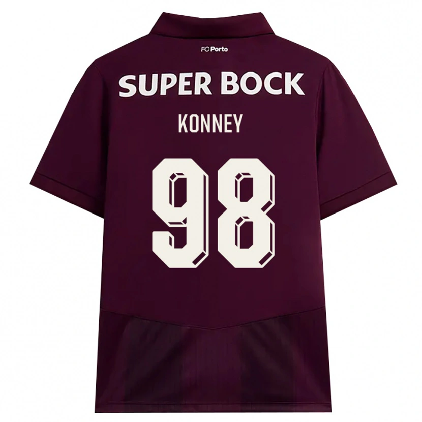 Danxen Børn Dennis Konney #98 Vinrød Hvid Udebane Spillertrøjer 2026/27 Trøje T-Shirt