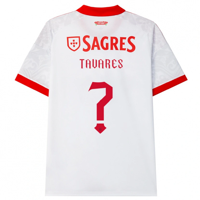 Danxen Børn Rúben Tavares #0 Hvid Rød Gul Udebane Spillertrøjer 2026/27 Trøje T-Shirt