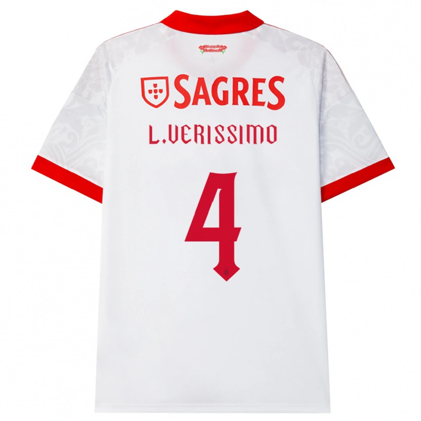 Danxen Børn Lucas Verissimo #4 Hvid Rød Gul Udebane Spillertrøjer 2026/27 Trøje T-Shirt