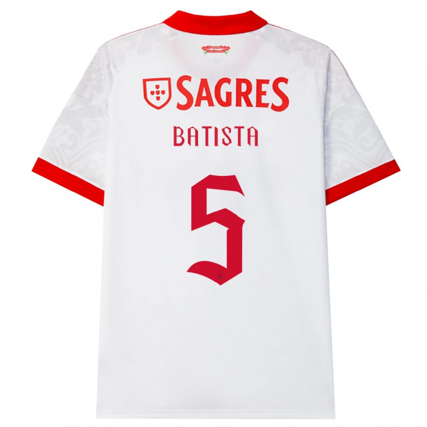 Danxen Børn Ricardo Batista #5 Hvid Rød Gul Udebane Spillertrøjer 2026/27 Trøje T-Shirt