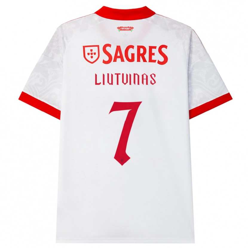 Danxen Børn Kristupas Liutvinas #7 Hvid Rød Gul Udebane Spillertrøjer 2026/27 Trøje T-Shirt