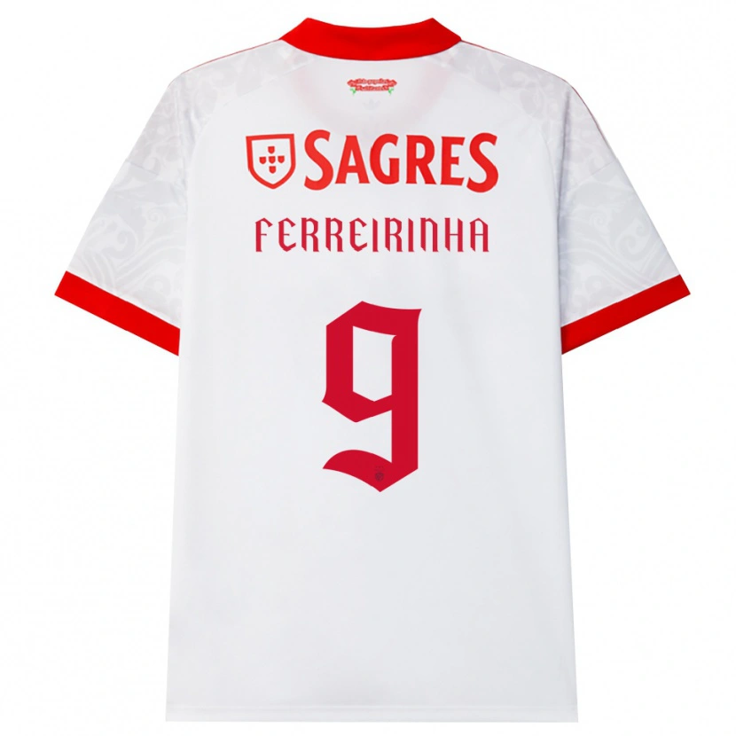 Danxen Børn Afonso Ferreirinha #9 Hvid Rød Gul Udebane Spillertrøjer 2026/27 Trøje T-Shirt