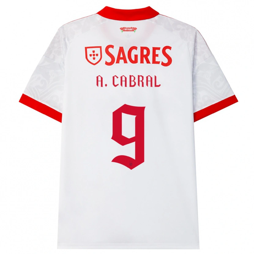 Danxen Børn Arthur Cabral #9 Hvid Rød Gul Udebane Spillertrøjer 2026/27 Trøje T-Shirt