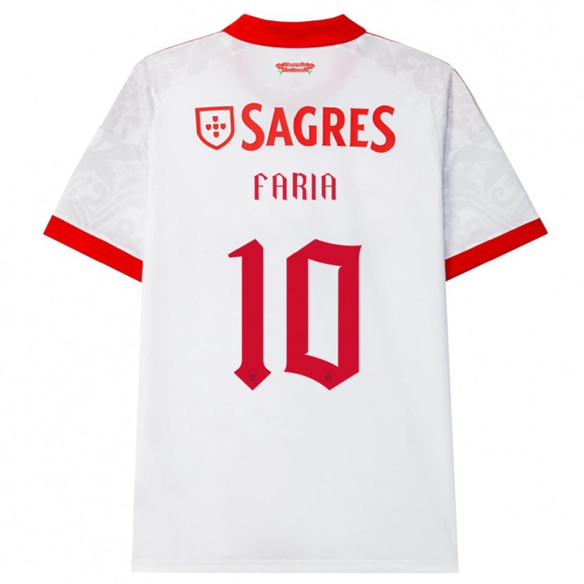 Danxen Børn Andreia Faria #10 Hvid Rød Gul Udebane Spillertrøjer 2026/27 Trøje T-Shirt