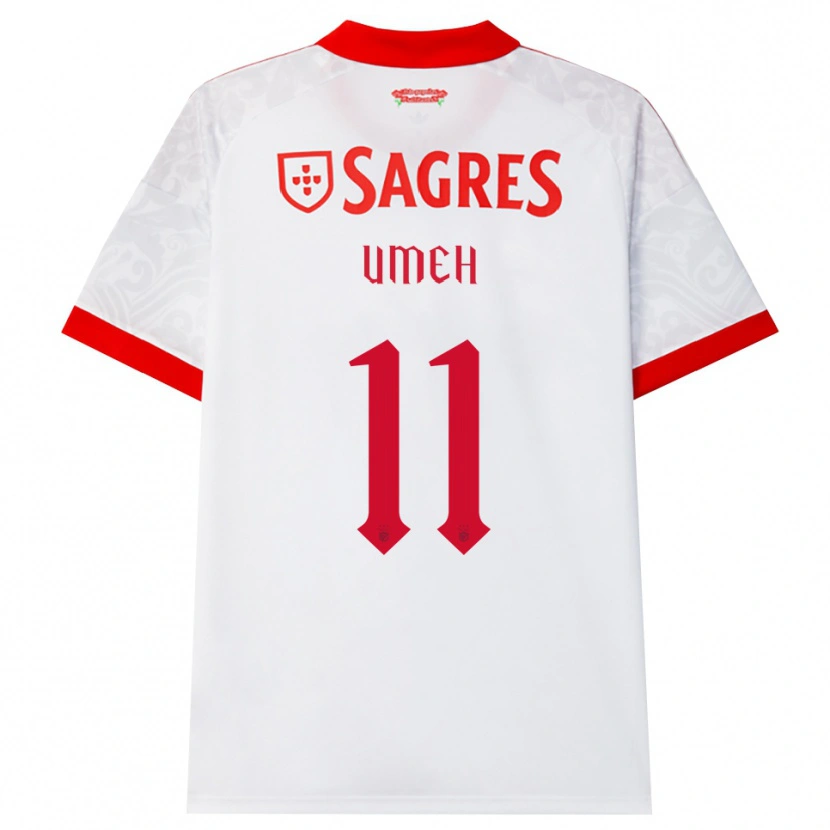 Danxen Børn Jaden Umeh #11 Hvid Rød Gul Udebane Spillertrøjer 2026/27 Trøje T-Shirt