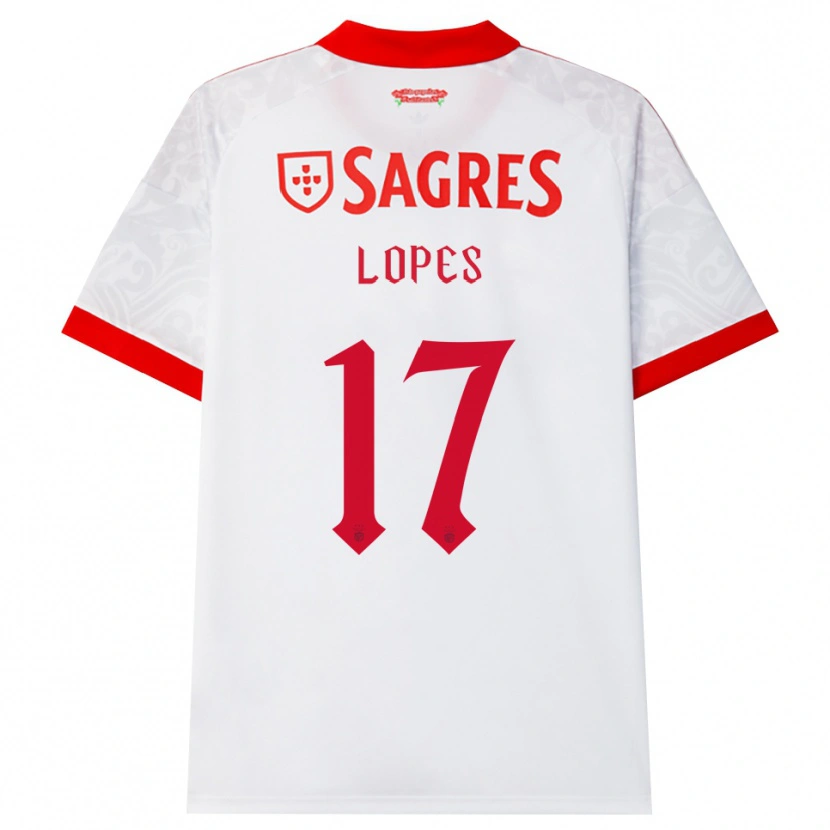 Danxen Børn Simão Lopes #17 Hvid Rød Gul Udebane Spillertrøjer 2026/27 Trøje T-Shirt