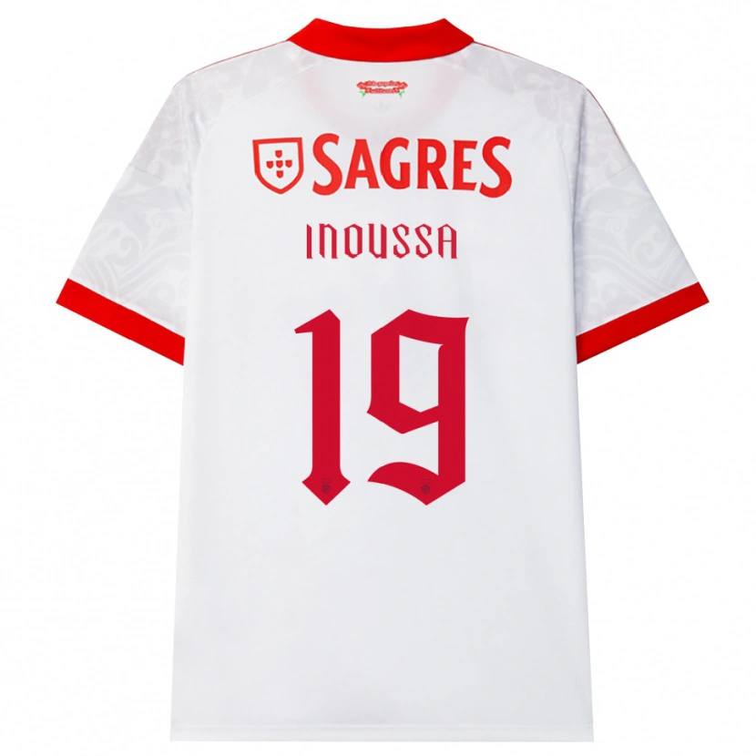 Danxen Børn Nazif Inoussa #19 Hvid Rød Gul Udebane Spillertrøjer 2026/27 Trøje T-Shirt