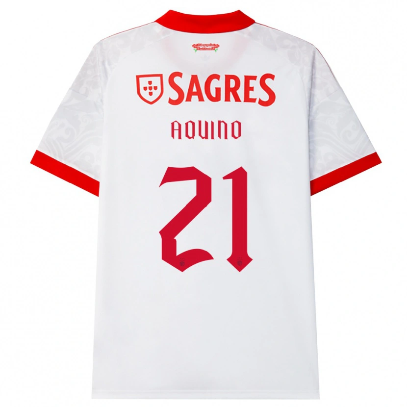 Danxen Børn Jesus Aquino #21 Hvid Rød Gul Udebane Spillertrøjer 2026/27 Trøje T-Shirt