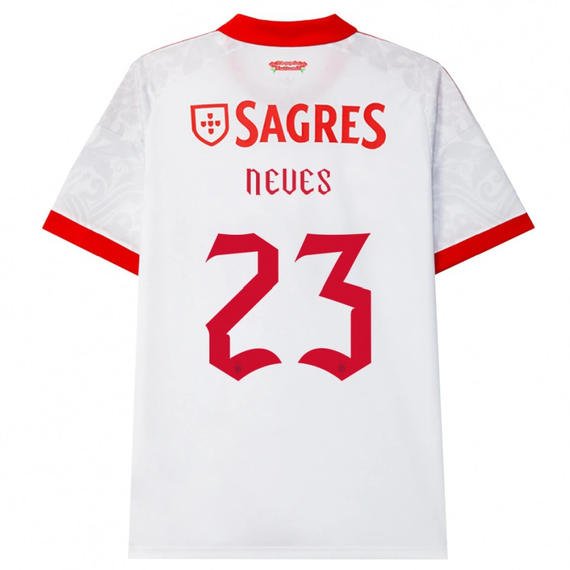 Danxen Børn Tiago Neves #23 Hvid Rød Gul Udebane Spillertrøjer 2026/27 Trøje T-Shirt