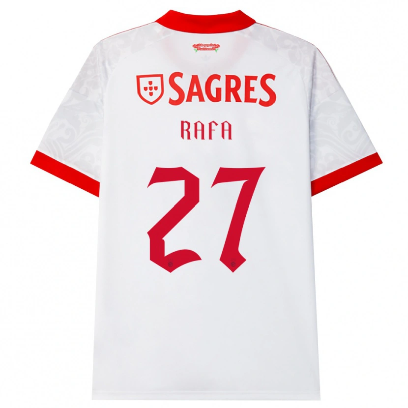 Danxen Børn Rafa Silva #27 Hvid Rød Gul Udebane Spillertrøjer 2026/27 Trøje T-Shirt