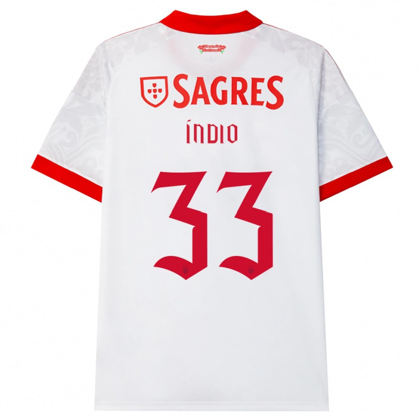 Danxen Børn Gabriel Índio #33 Hvid Rød Gul Udebane Spillertrøjer 2026/27 Trøje T-Shirt