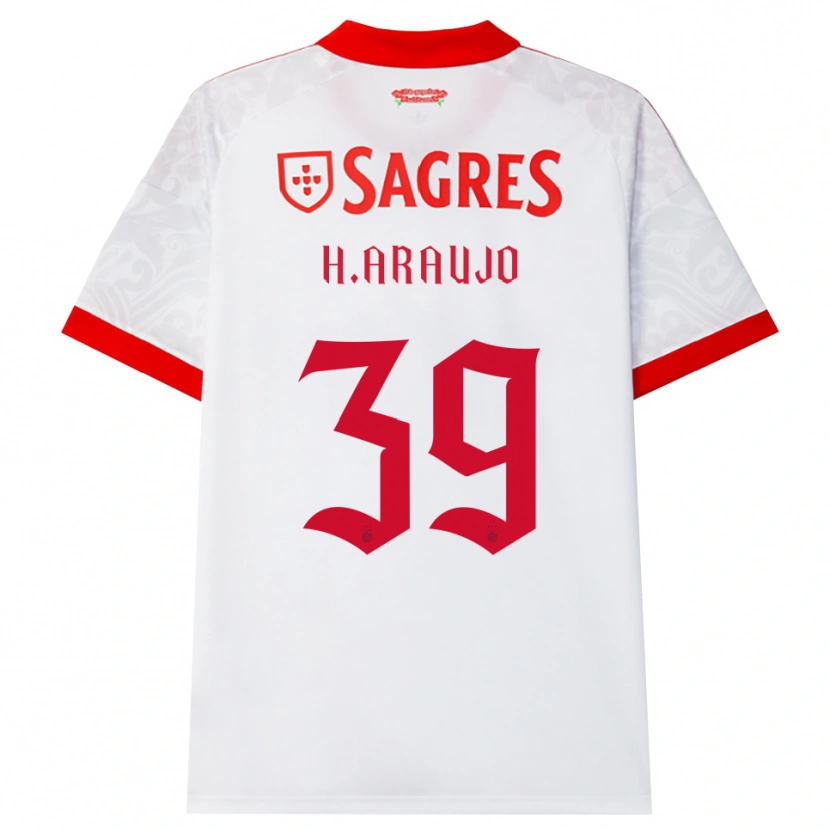 Danxen Børn Henrique Araujo #39 Hvid Rød Gul Udebane Spillertrøjer 2026/27 Trøje T-Shirt