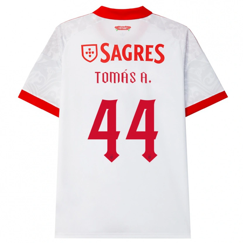 Danxen Børn Tomás Araújo #44 Hvid Rød Gul Udebane Spillertrøjer 2026/27 Trøje T-Shirt
